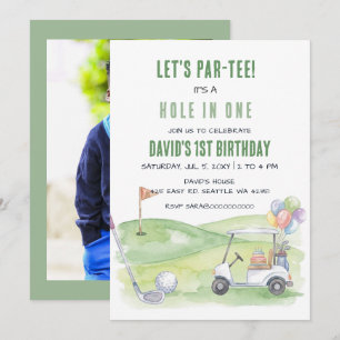 Convite Vamos Partee Buraco em Um Golfe Foto Aniversário