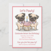 Vamos Pawty Birthday Pug Cupcake