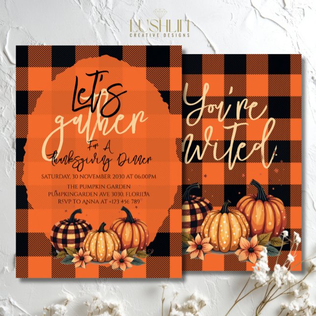 Convite Vamos Reunir o Janto de Ação de Graças Colheita de (Criador carregado)