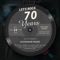 Vamos Rock 70 Anos Vintage Music Note LP Aniversár