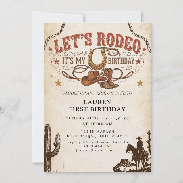 Convite Vamos Rodear É Meu Aniversário (Frente)