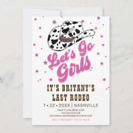 Convite Vamos Rosa Quente Ir Meninas Festa de solteira