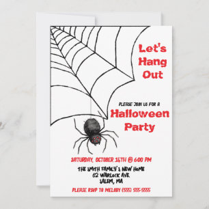 Convite Vamos Saindo, Aranha, Festa de Halloween na Web