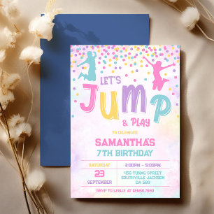 Convite Vamos Saltar e Brincar na Festa de Aniversário da 