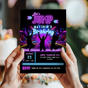 Convite Vamos Saltar Festa de Aniversário no Parque de Tra