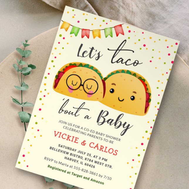 Convite Vamos Taco Bout a Baby Co-ed Fiesta Chá de fraldas (Criador carregado)