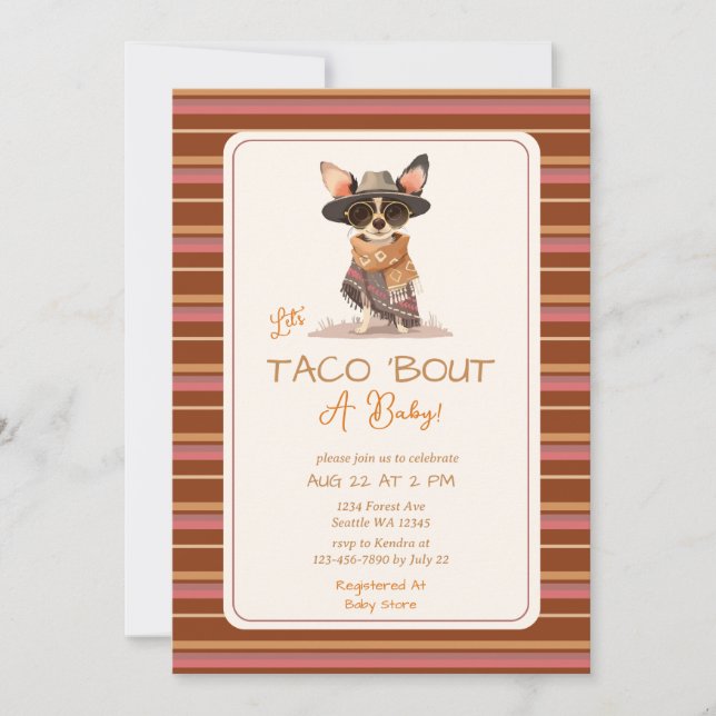 Convite Vamos Taco Bout A Chá de fraldas Fiesta (Frente)