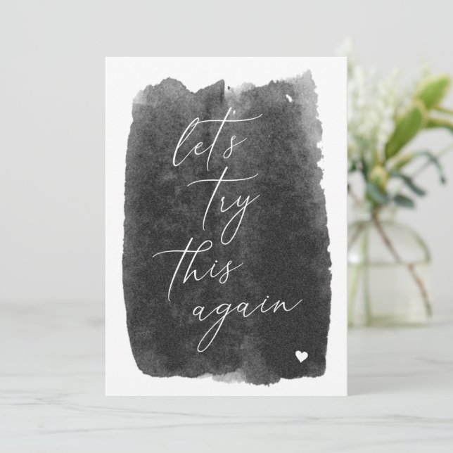 Convite Vamos Tentar Isso Novamente Em Preto Alterar O Car (Em pé/Frente)