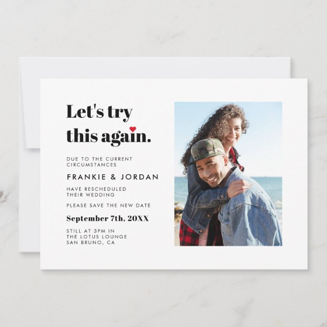 Convite Vamos Tentar Novamente Este Casamento Alterar A Fo (Frente)