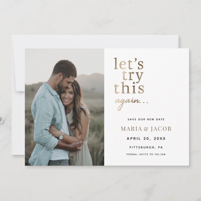 Convite Vamos Tente novamente Salvar a Data (Frente)