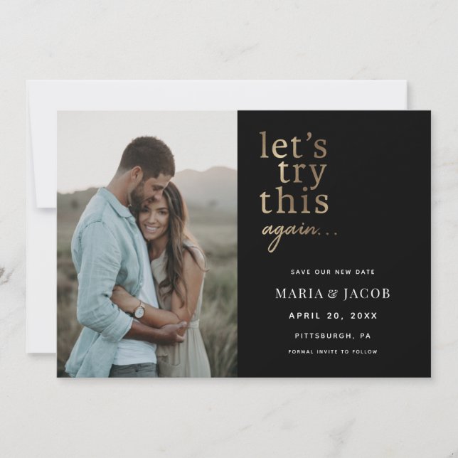 Convite Vamos Tente novamente Salvar a Data (Frente)