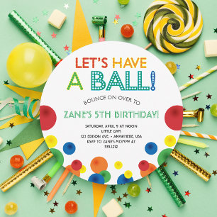 Convite Vamos ter uma festa de aniversário com balões em c