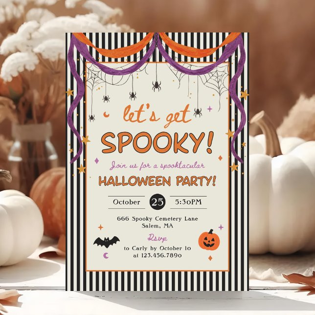 Convite Vamos Ter Uma Festa de Halloween Assustadora (Criador carregado)