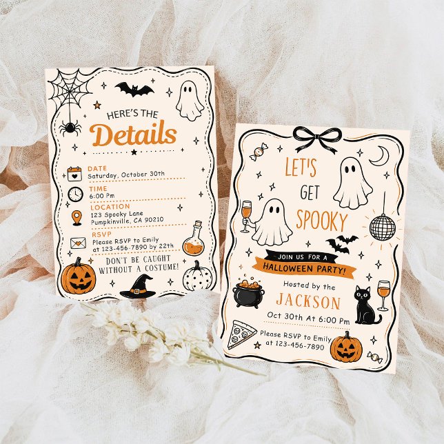 Convite Vamos Ter Uma Festa de Halloween Assustadora (Criador carregado)