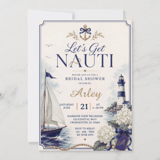 Convite Vamos Tornar-nos Nauti Festa de Noivado Náutica Co
