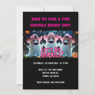 Convite Vamos Vai Ghouls Garotas Noite Fora do Dia das Bru