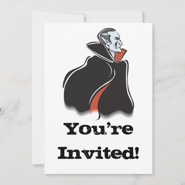 Convite vampiro assustador de dracula (Frente)