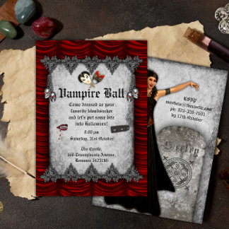 Convite Vampiro Ball Halloween