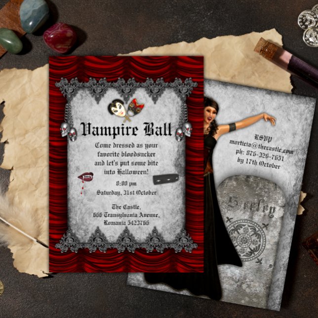 Convite Vampiro Ball Halloween (Criador carregado)