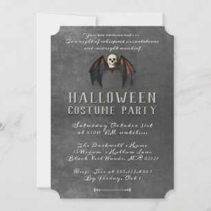 Convite Vampiro Bat Wings Skull Halloween