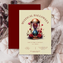 Convite Vampiro com rosas, beige e Burgundy Halloween