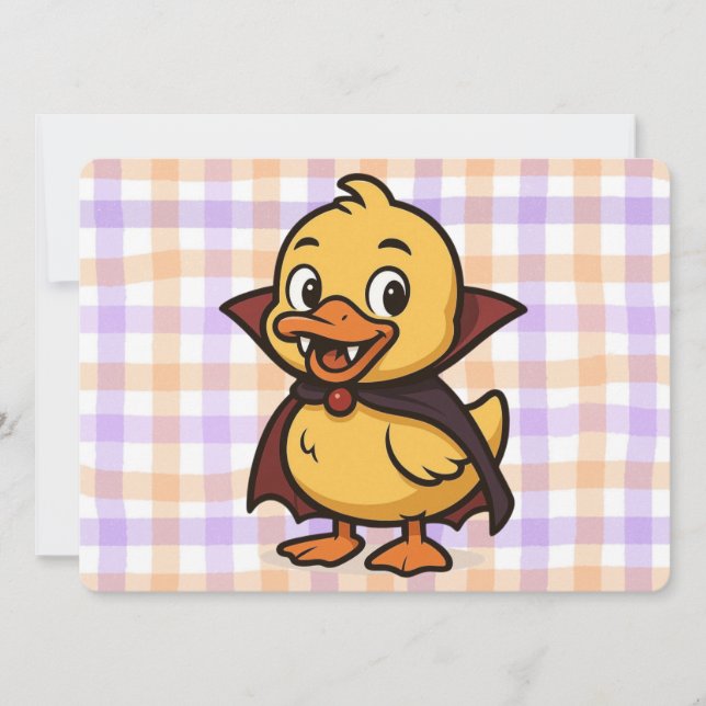 Convite Vampiro de pato Halloween bonito (Frente)