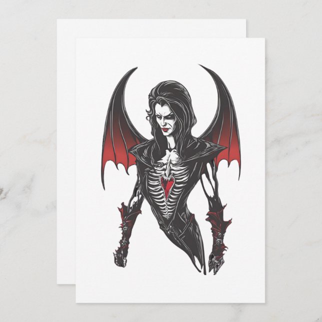 Convite Vampiro Halloween 6, horror, vampiro aterrorizante (Frente/Verso)