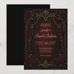 Convite Vampiro Vintage Gótico Sweet 16