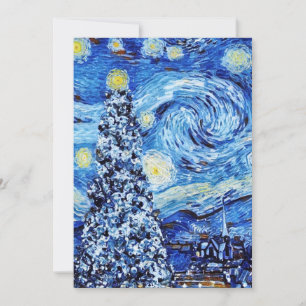 Convite Van Gogh - A Noite Estrelada - Camiseta de Natal B