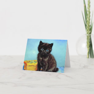 Convite Van Gogh Black Kitten com Yarn