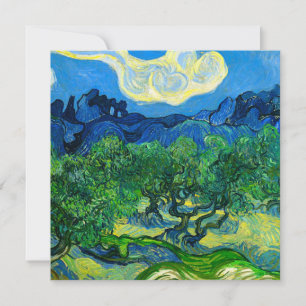 Convite Van Gogh Olive Trees em Paisagem Montanhosa