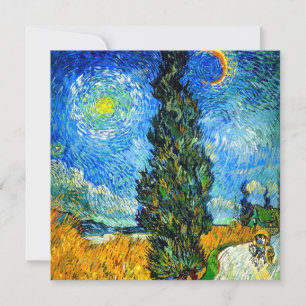 Convite Van Gogh Road com Cypress e Star
