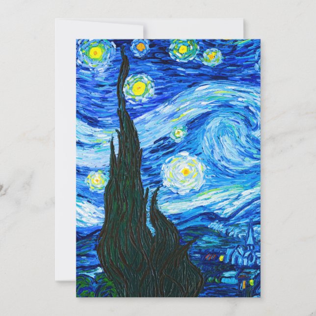 Convite Van Gogh Starry Night (Frente)