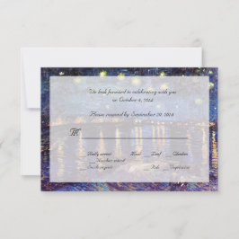 Convite Van Gogh Starry Night sobre o Rhone Rsvp