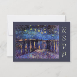 Convite Van Gogh Starry Night sobre o Rhone Rsvp