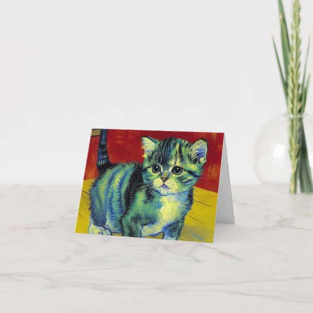 Convite Van Gogh Tabby Cat (Frente)