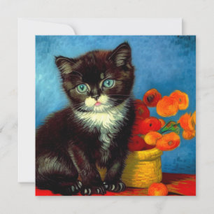 Convite Van Gogh Tuxedo Cat