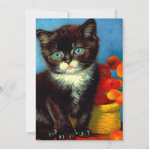 Convite Van Gogh Tuxedo Cat