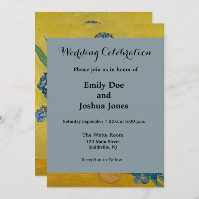 Convite Van Gogh Vase com Impressionismo Clássico Irrisso (Frente/Verso)