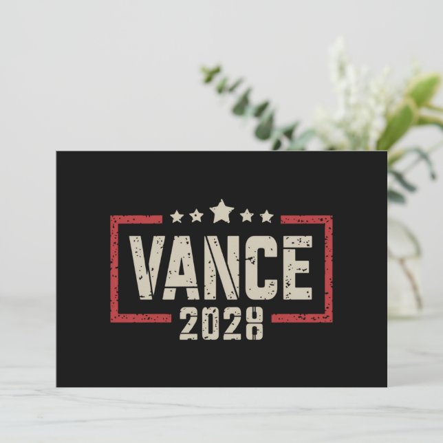 Convite Vance 2028 Presidente da campanha eleitoral (Em pé/Frente)