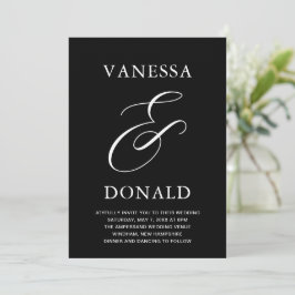 Convite Vanessa Black Modern Wedding