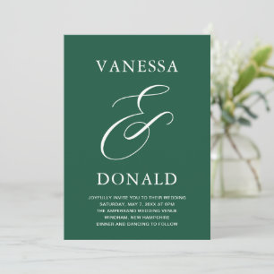 Convite Vanessa Emerald Green Modern Wedding