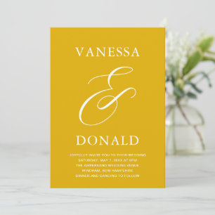 Convite Vanessa Mustard Yellow Modern Wedding