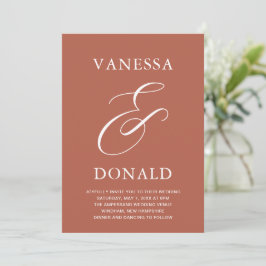 Convite Vanessa Terracotta Modern Wedding