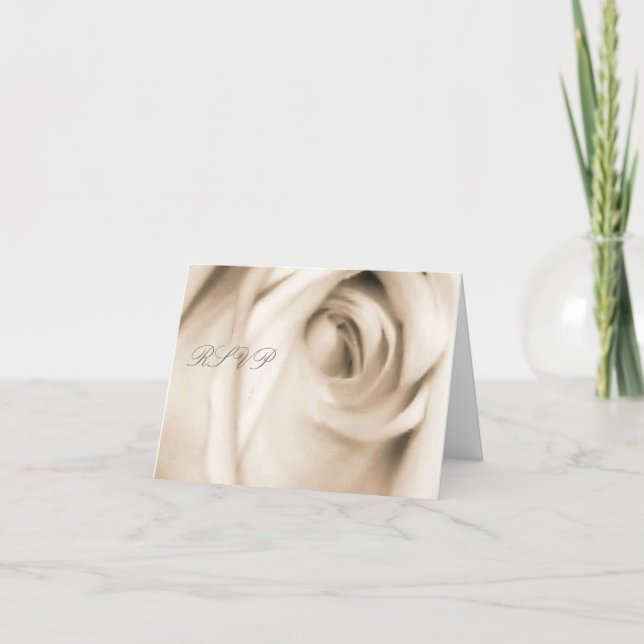 Convite vanilla rose  RSVP card (Frente)