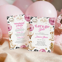 Vaqueira de Disco Rosa Fim de Semana de Despedida