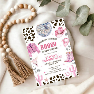 Convite Vaqueira de Rodeio Western Segundo Aniversário de 