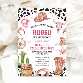 Convite Vaqueira de Rodeio Western Segundo Aniversário de