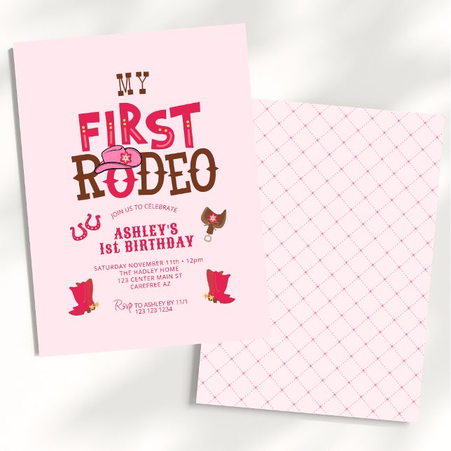 Convite Vaqueira do Primeiro Rodeio Rosa Aniversário de 1  (Criador carregado)