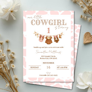 Convite Vaqueira Rosa Montar Aniversário Western
